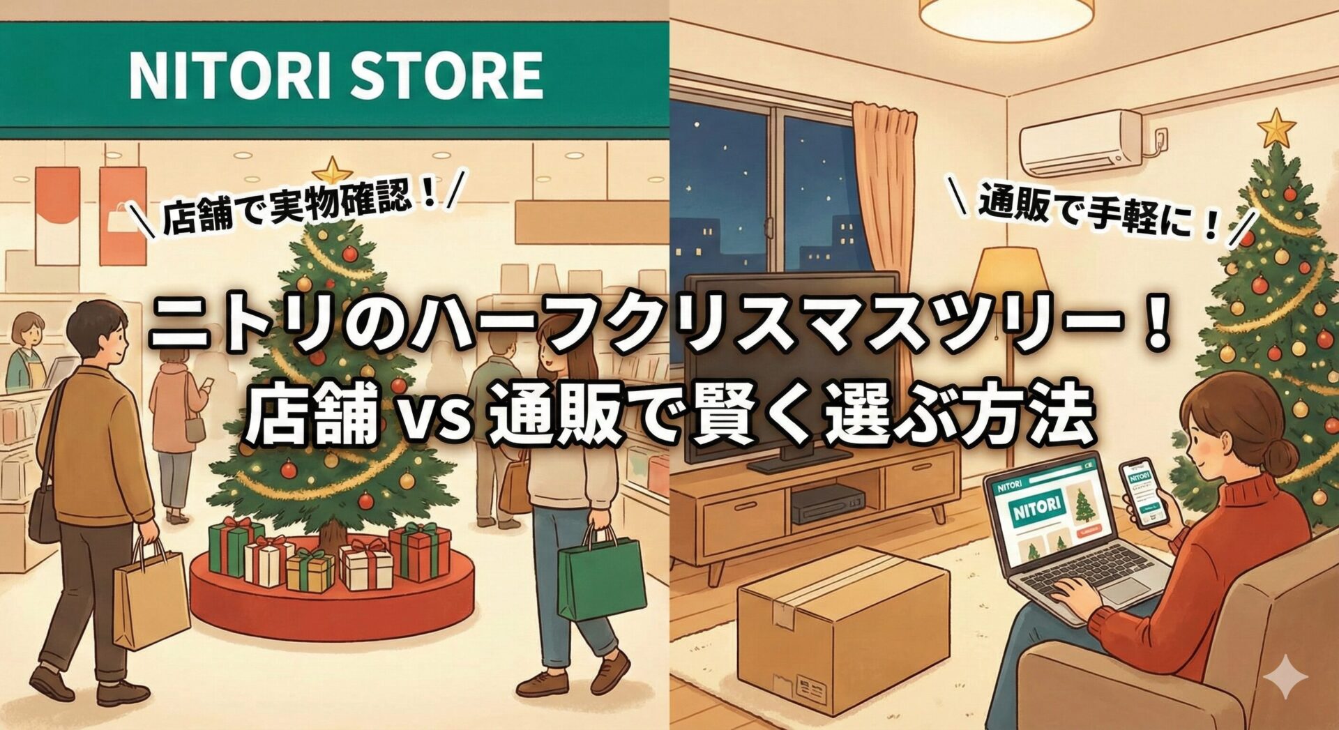ニトリのハーフクリスマスツリー！店舗 vs 通販で賢く選ぶ方法