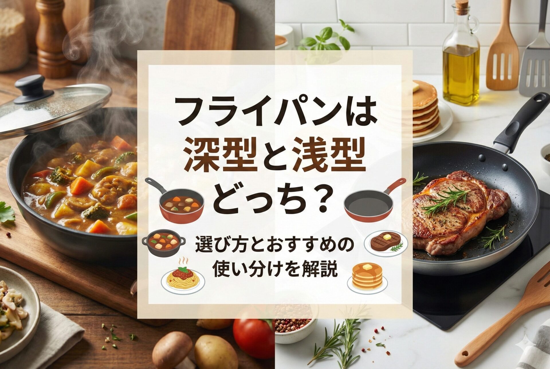 フライパンは深型と浅型どっち?選び方とおすすめの使い分けを解説